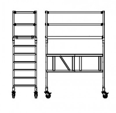 ალუმინის პროფესიონალური დასაკეცი ხარაჩო 3 მ. (8803-D)