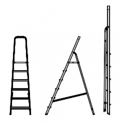 Aluminum ladder SARAYLI 5+1 steps