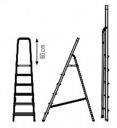 Aluminum step ladder SARAYLI 3+1 steps