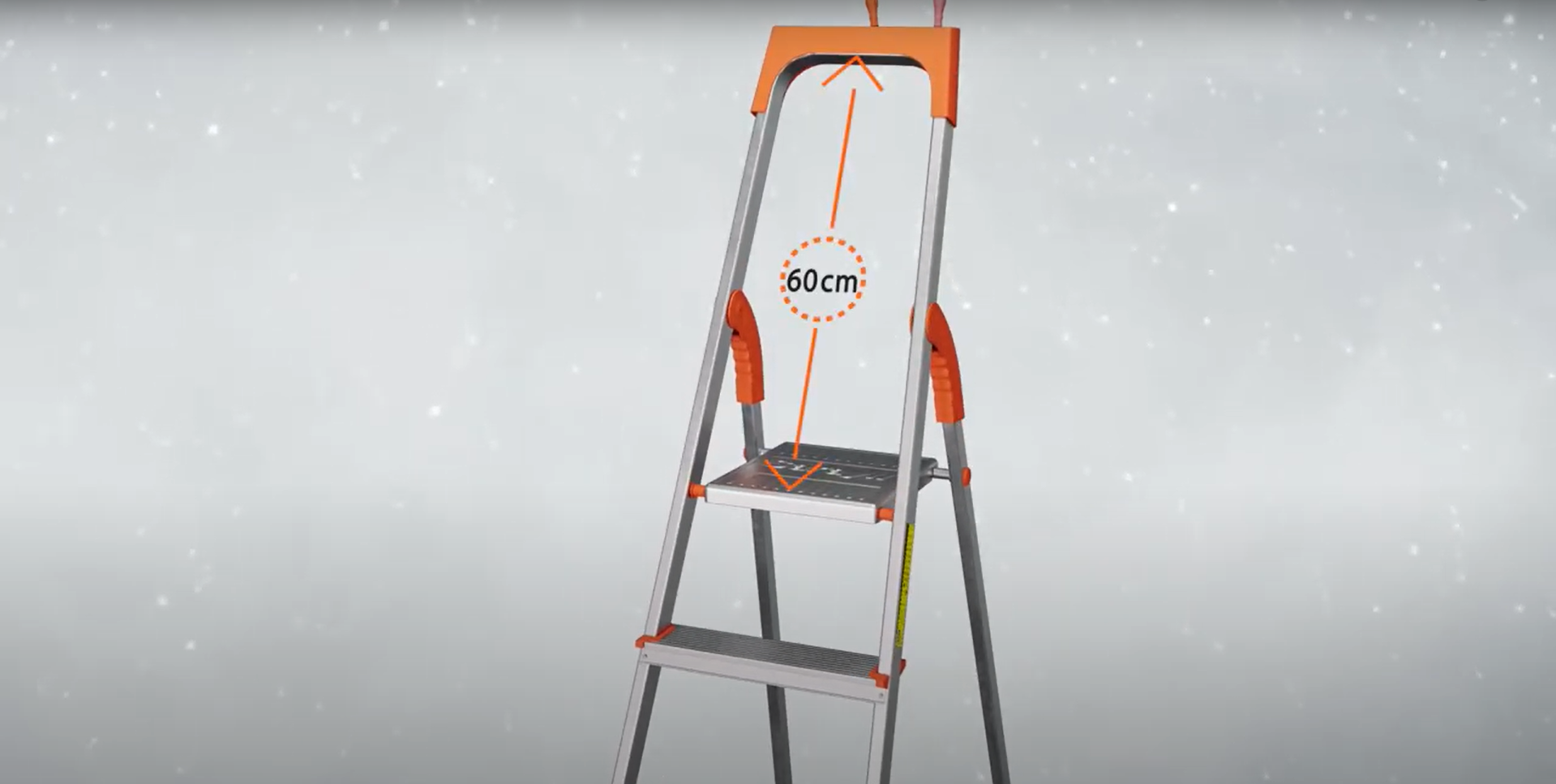 SARAYLI ალუმინის კიბე 5+1 საფეხური (1504) (პლასტმასი - ნარინჯისფერი)